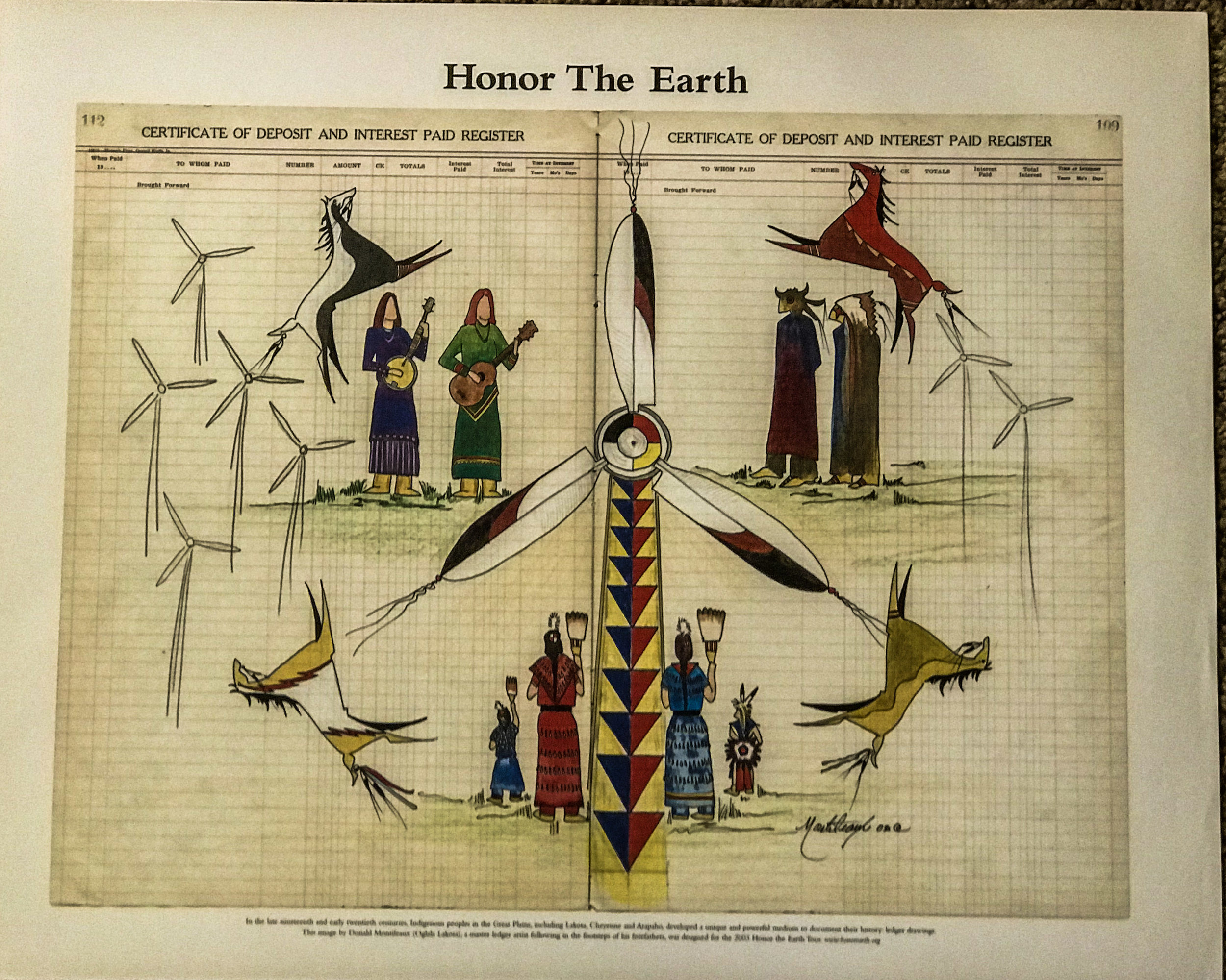Donald Montileaux (Oglala Lakota) Legder Drawing for Honor the Earth