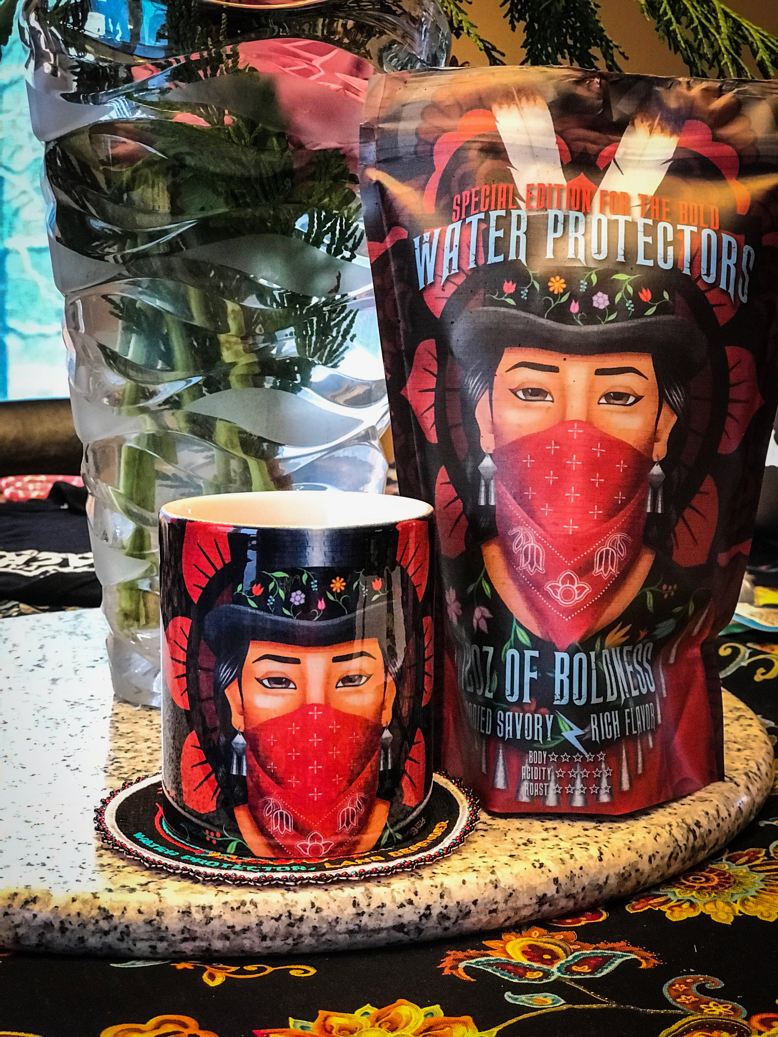 Mural Art 12oz Coffee Mug: Limited Edition "Anishinaabe Woman Water Protector"