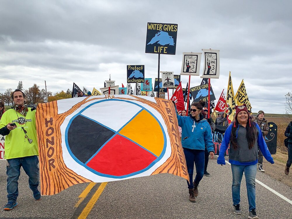 Ava &amp; Angel - Indigenous Peoples Day Clearbrook, MN at the Enbridge Terminal  The event was well organized by Ginew, supported by Rainforest Action Network, MN350, and Northfielders Against Line 3.